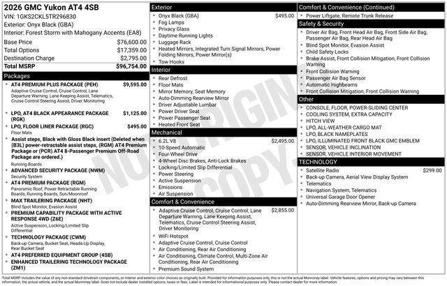 New 2026 GMC Yukon AT4 w/ AT4 Premium Plus Package AWD/4WD image 5