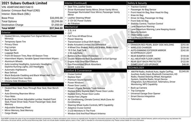 Used 2021 Subaru Outback Limited image 7