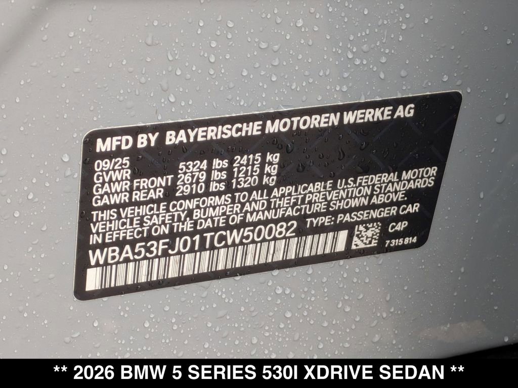 New 2026 BMW 530i xDrive w/ M Sport Package AWD/4WD image 32