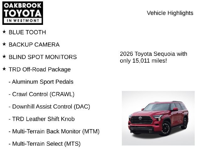 Certified 2026 Toyota Sequoia SR5 w/ TRD Off-Road Package AWD/4WD image 6