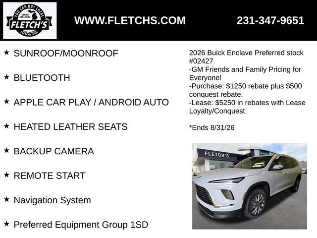 New 2026 Buick Enclave Preferred w/ Power Package AWD/4WD image 2