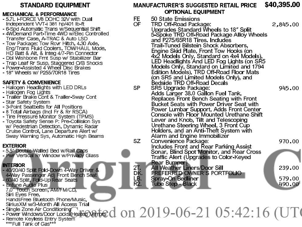 Used 2019 Toyota Tundra SR5 w/ TRD Off Road Package image 2