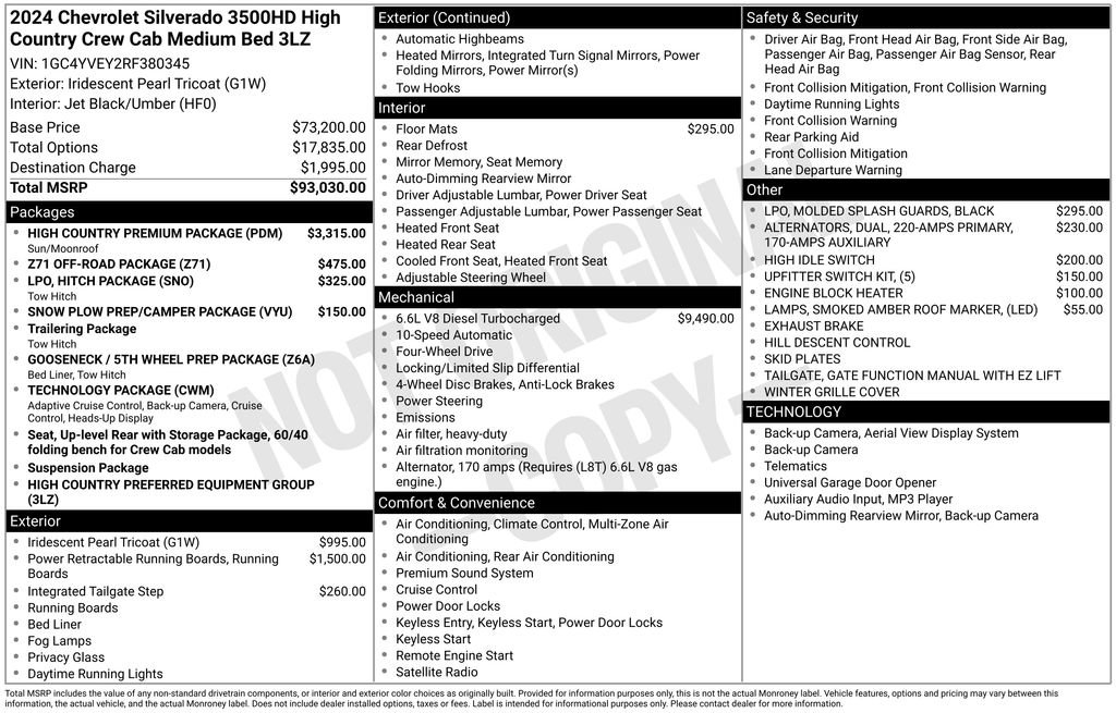 Used 2024 Chevrolet Silverado 3500 High Country w/ High Country Premium Package AWD/4WD image 3