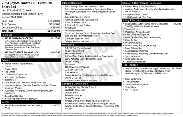 Used 2024 Toyota Tundra SR5 w/ SR5 Premium Package image 28