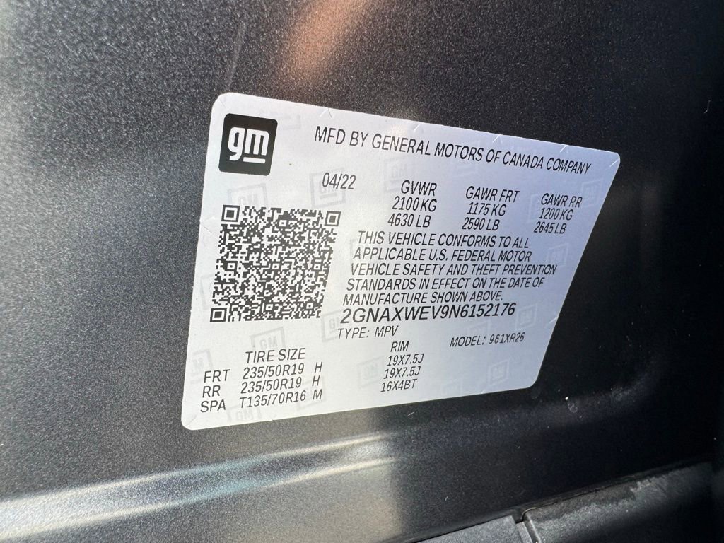 Used 2022 Chevrolet Equinox RS w/ RS Leather Package image 35