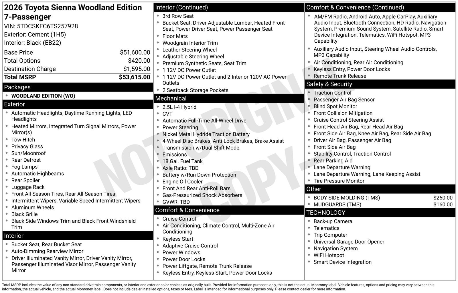 Used 2026 Toyota Sienna XLE Woodland Edition AWD/4WD image 46