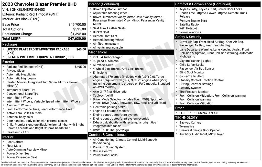 Used 2023 Chevrolet Blazer Premier AWD/4WD image 32