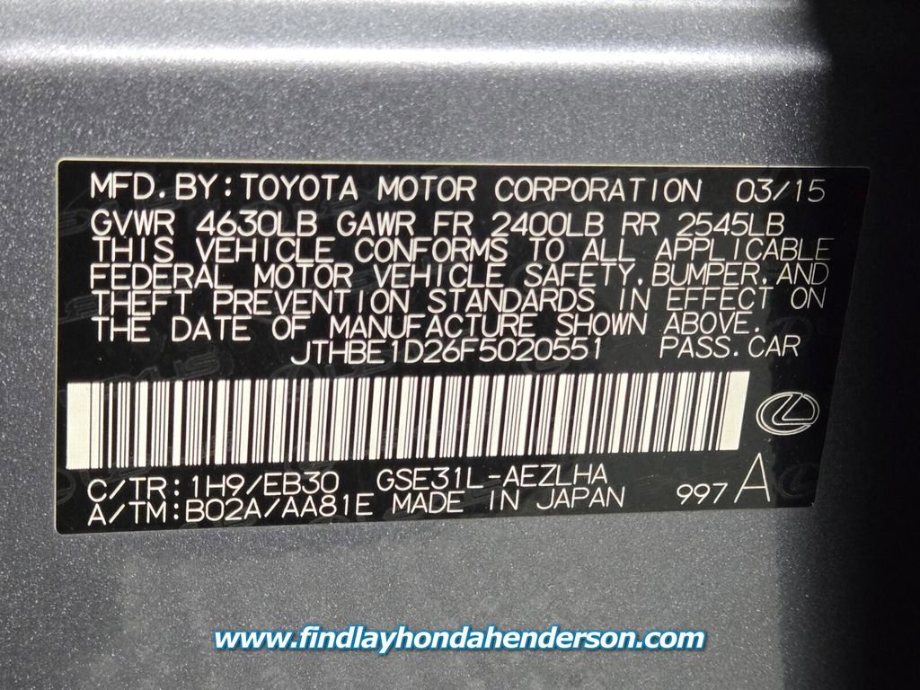 Used 2015 Lexus IS 350 w/ F-Sport Package RWD image 14