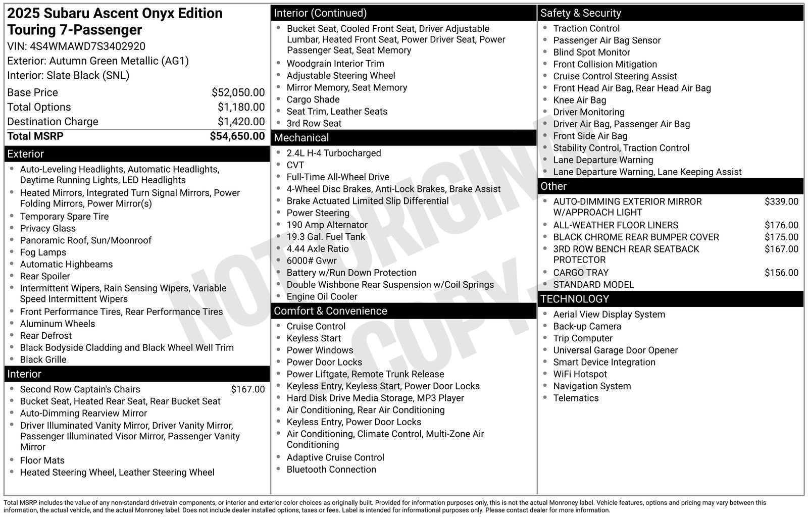 Used 2025 Subaru Ascent Bronze Edition image 75