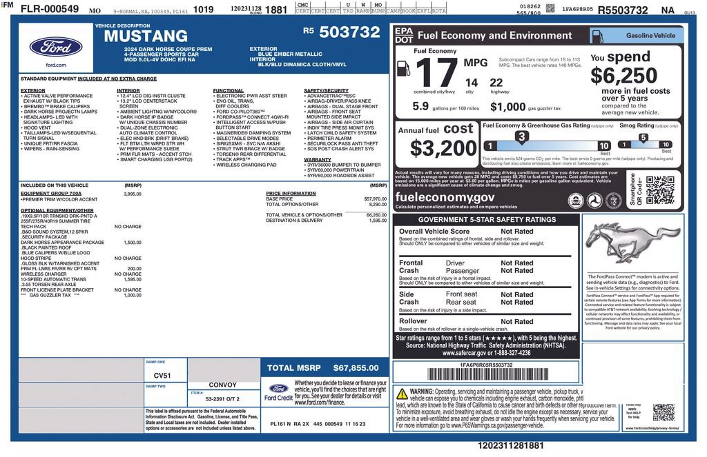 Used 2024 Ford Mustang Dark Horse RWD image 39