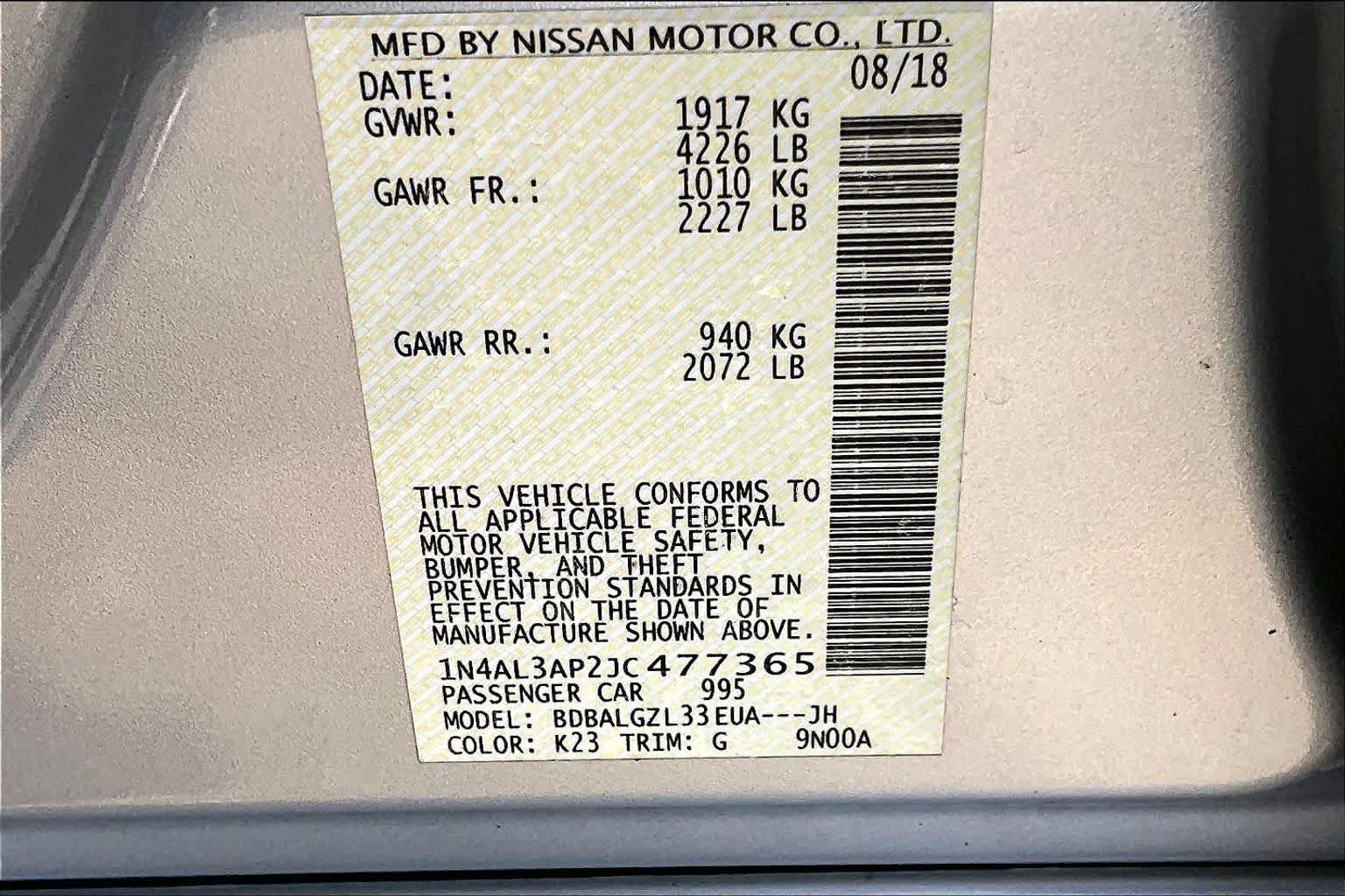 Used 2018 Nissan Altima 2.5 S w/ S Convenience Package FWD image 36