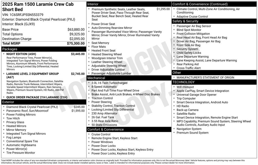 Used 2025 RAM 1500 Laramie w/ Night Edition AWD/4WD image 30
