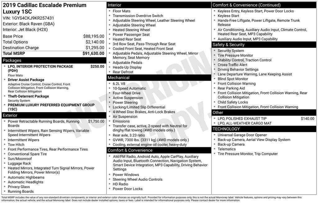 Used 2019 Cadillac Escalade Premium Luxury image 8