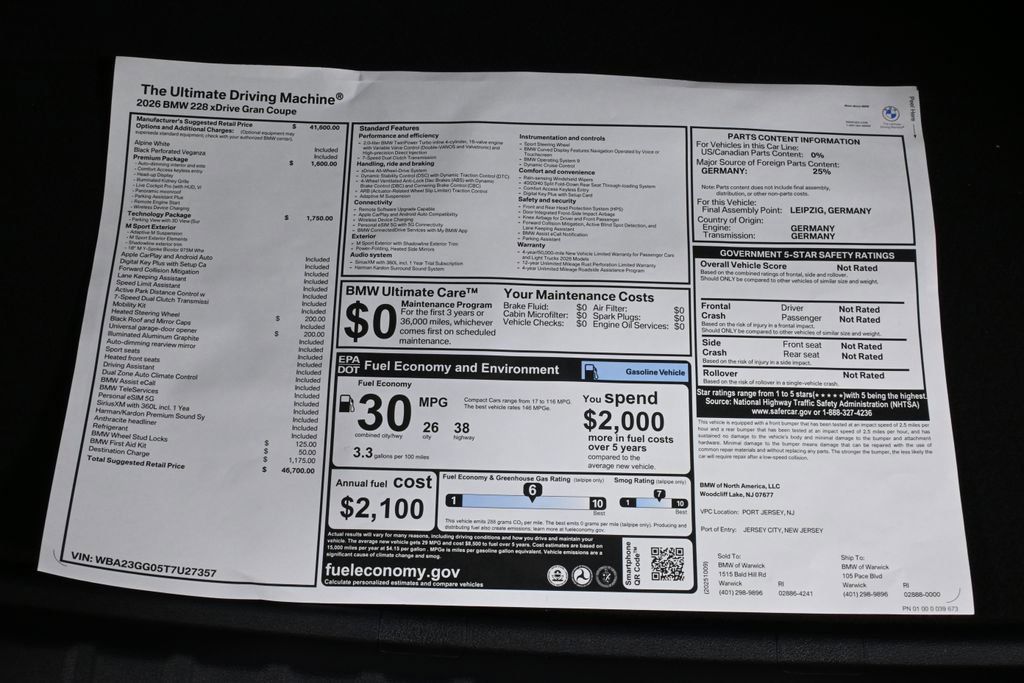 Used 2026 BMW 228i xDrive w/ Technology Package AWD/4WD image 38