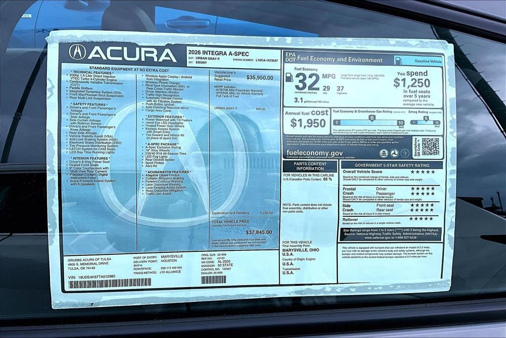 New 2026 Acura Integra A-Spec FWD image 36