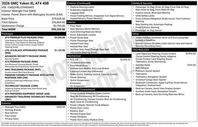 New 2026 GMC Yukon XL AT4 w/ AT4 Premium Plus Package AWD/4WD image 4