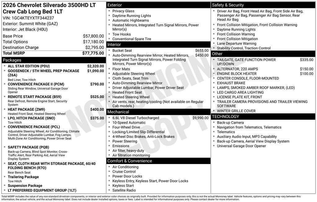 New 2026 Chevrolet Silverado 3500 LT w/ All Star Edition AWD/4WD image 8