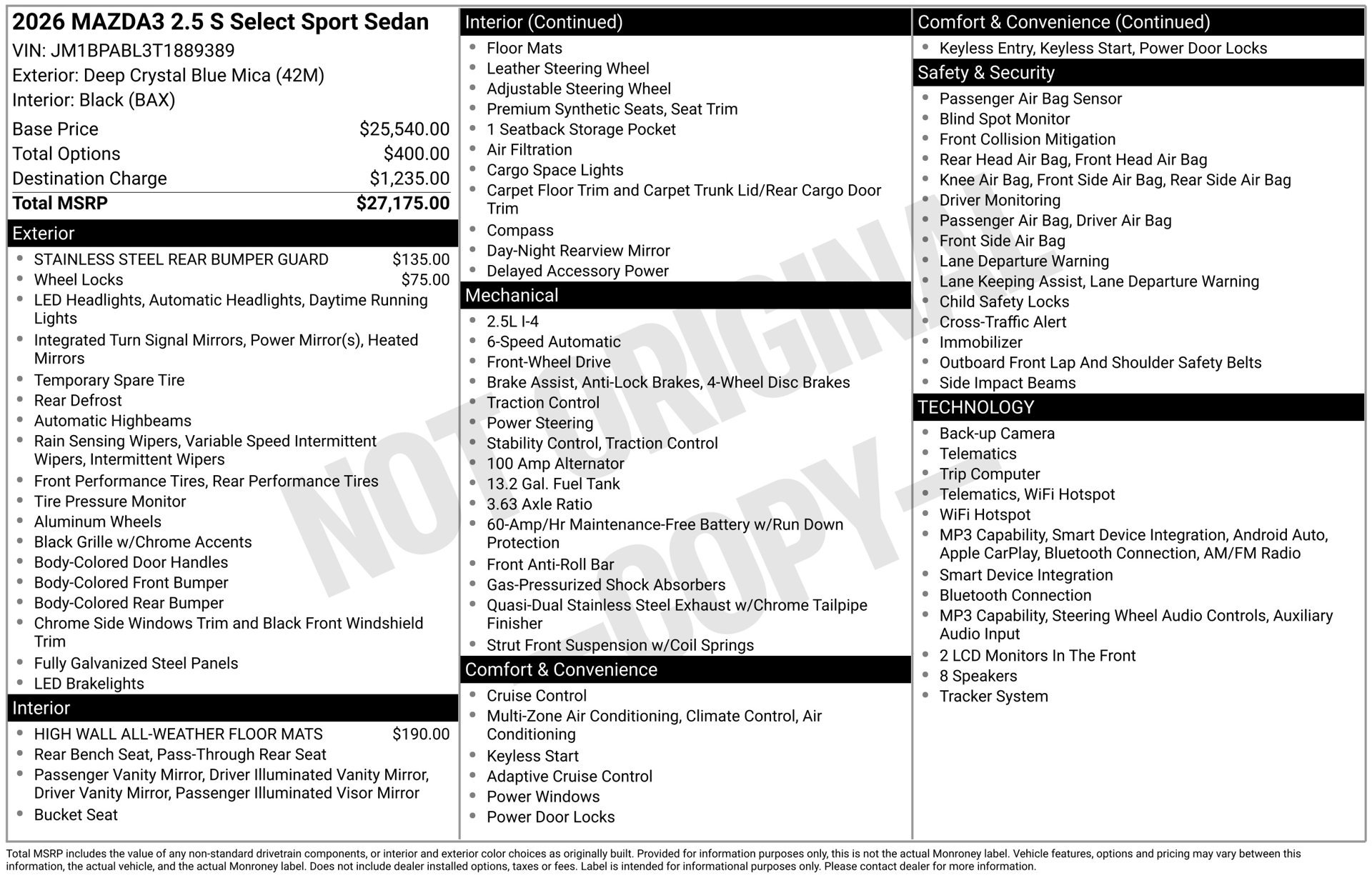 New 2026 MAZDA MAZDA3 s Sport FWD image 6