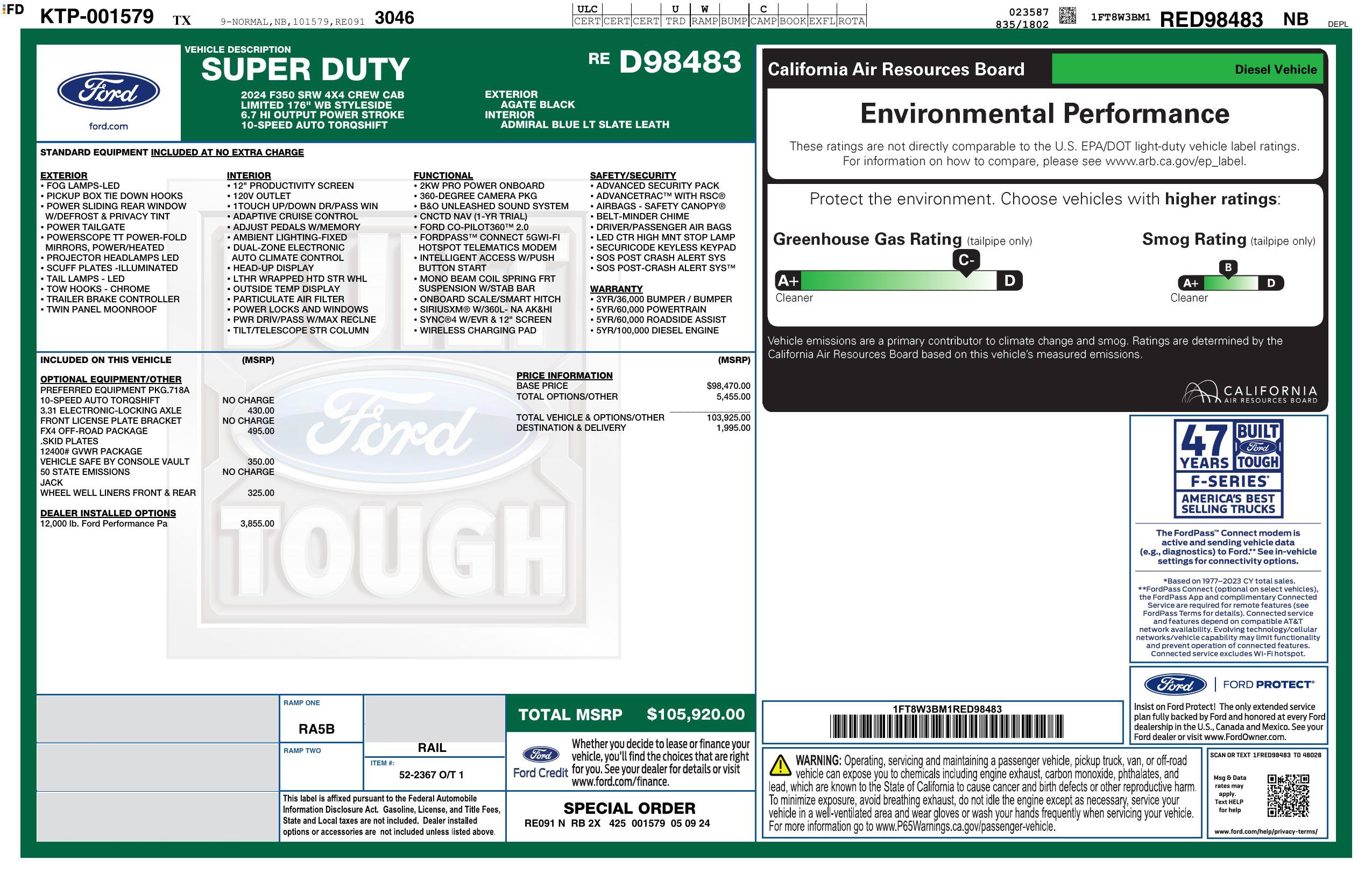 Used 2024 Ford F350 Limited w/ FX4 Off-Road Package AWD/4WD image 3