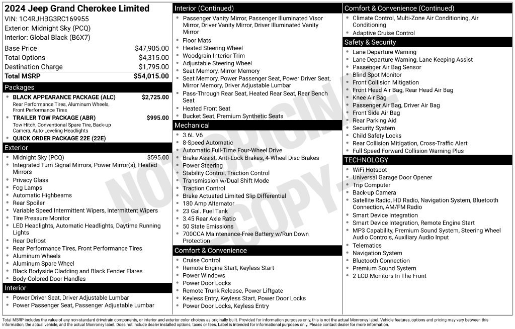 Used 2024 Jeep Grand Cherokee Limited w/ Black Appearance Package AWD/4WD image 28