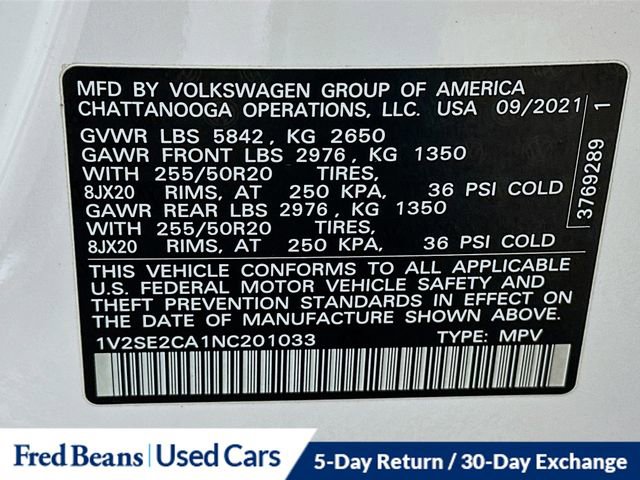 Used 2022 Volkswagen Atlas Cross Sport SEL R-Line image 33