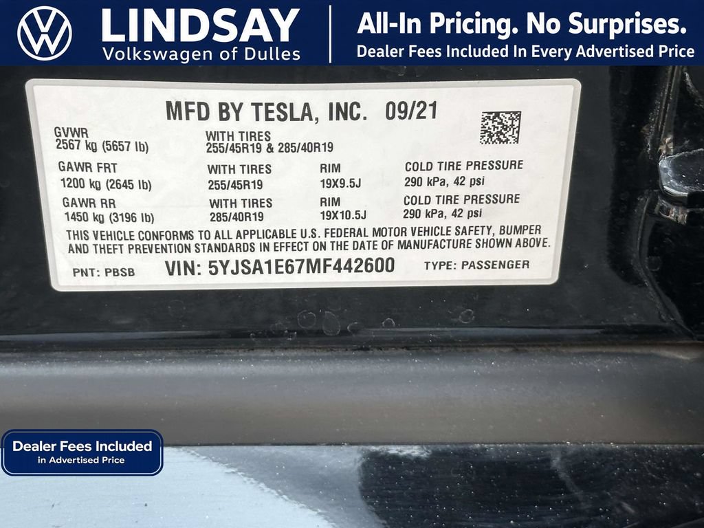 Used 2021 Tesla Model S Plaid AWD/4WD image 26