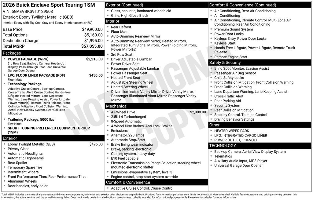 New 2026 Buick Enclave Sport Touring w/ Power Package image 42