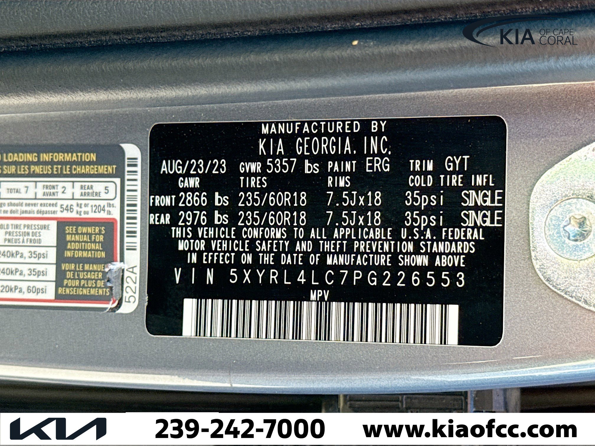 Certified 2023 Kia Sorento S w/ Panoramic Sunroof Package image 45