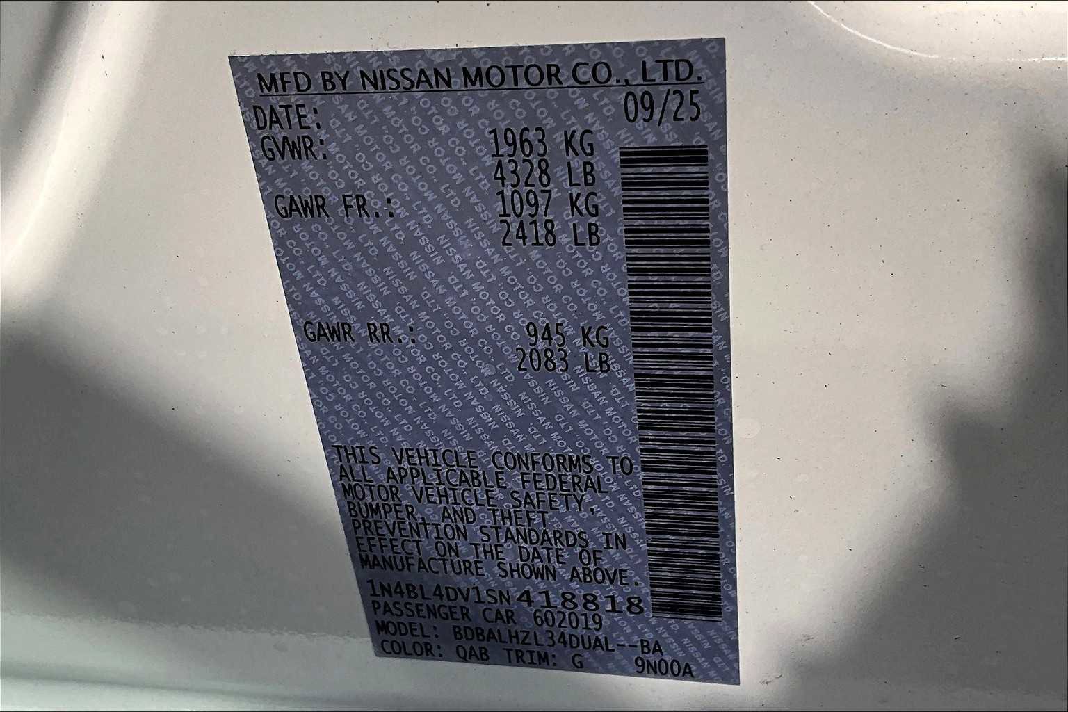 New 2025 Nissan Altima 2.5 SV w/ SV Special Edition Package image 14