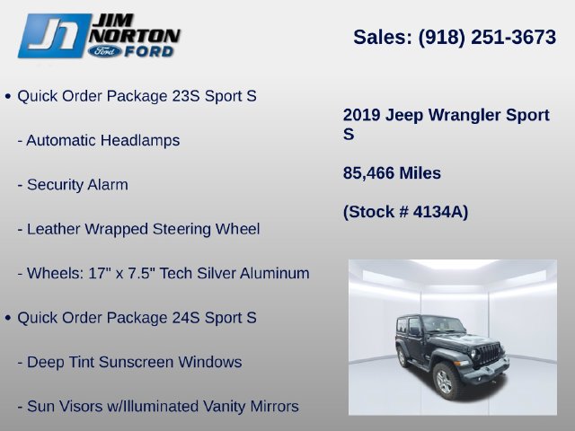 Used 2019 Jeep Wrangler Sport AWD/4WD image 13
