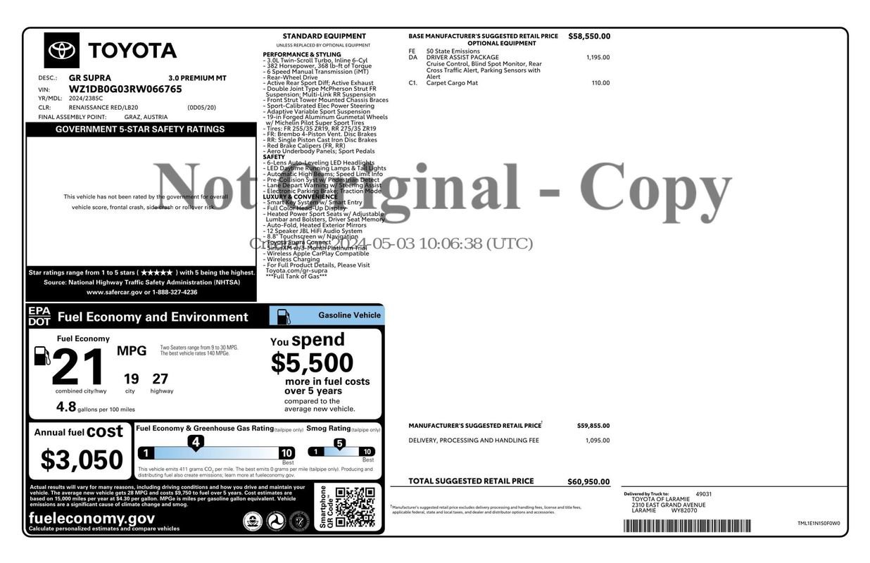 Used 2024 Toyota Supra Premium w/ Driver Assist Package image 75