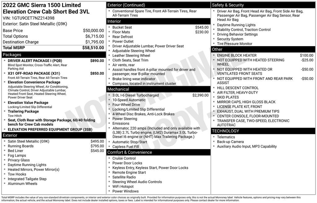 Used 2022 GMC Sierra 1500 Elevation w/ Driver Alert Package I AWD/4WD image 2