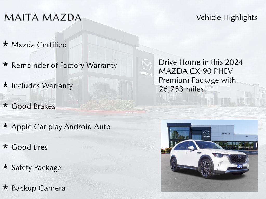 Certified 2024 MAZDA CX-90 Plug-In Hybrid w/ Premium Pkg AWD/4WD image 7