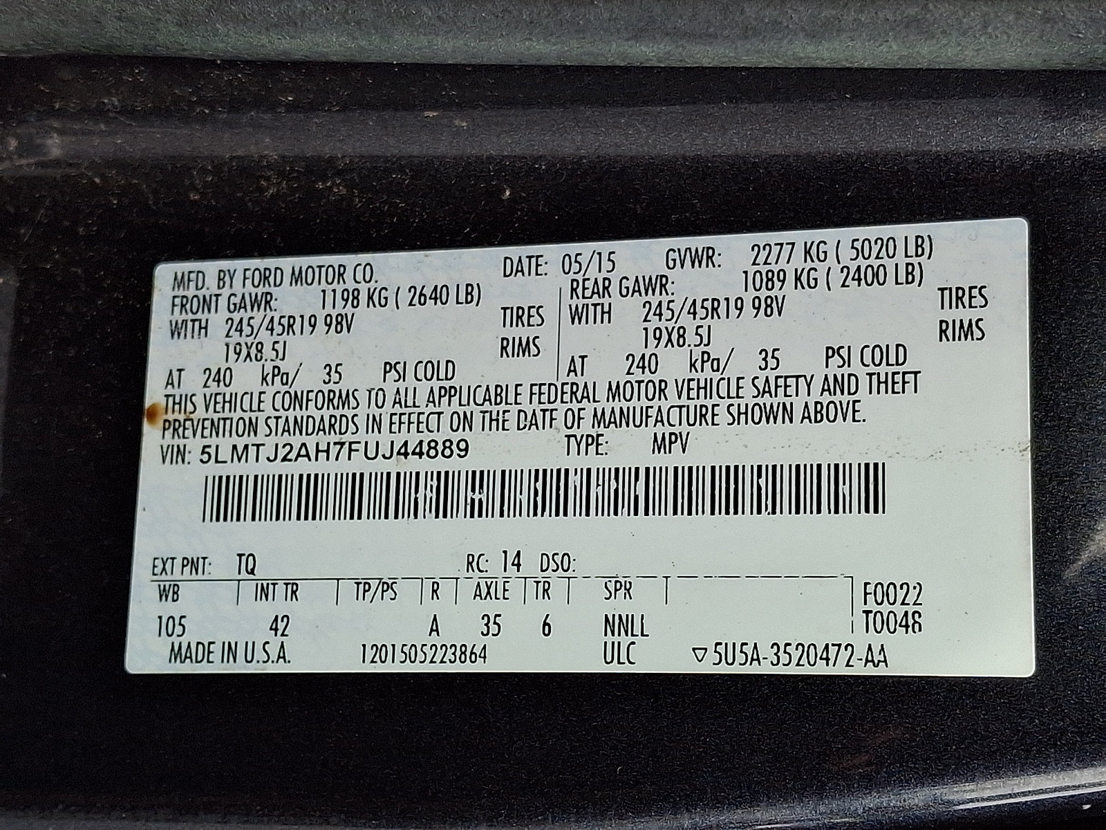 Used 2015 Lincoln MKC AWD w/ Equipment Group 102A Reserve image 29