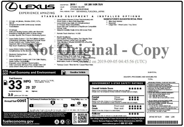 Used 2019 Lexus UX 200 w/ Accessory Package FWD image 2