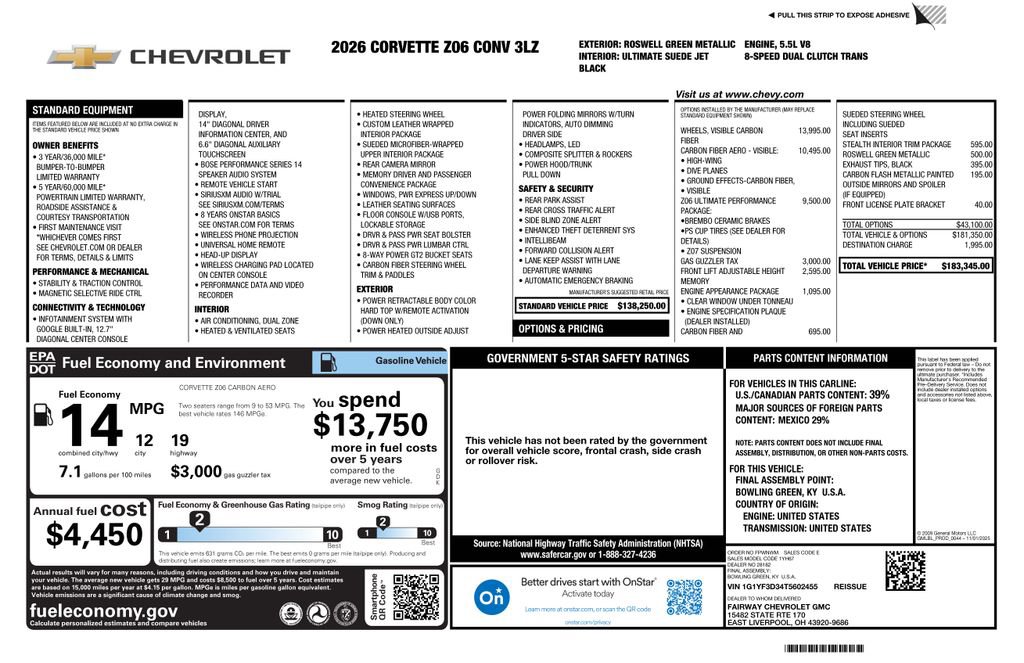 New 2026 Chevrolet Corvette Z06 RWD image 4