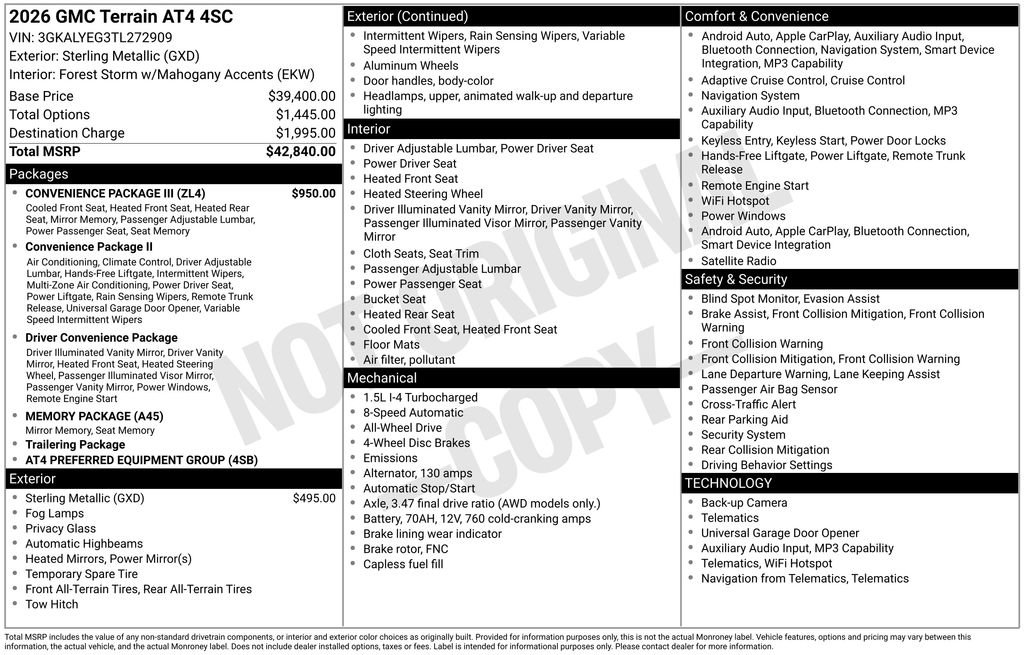 New 2026 GMC Terrain AT4 AWD/4WD image 23