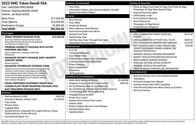 Used 2023 GMC Yukon Denali w/ Denali Reserve Package AWD/4WD image 10