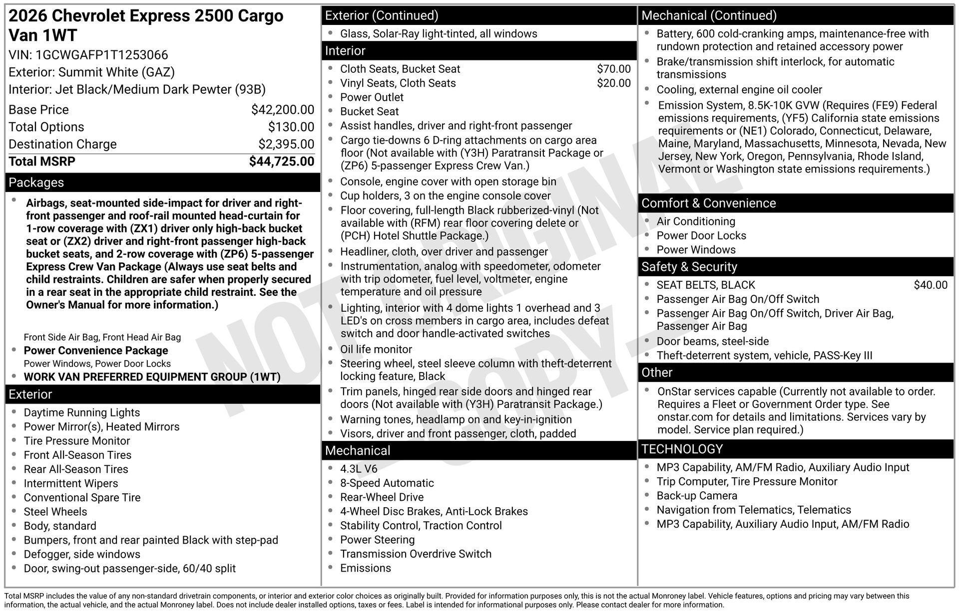New 2026 Chevrolet Express 2500 RWD image 3