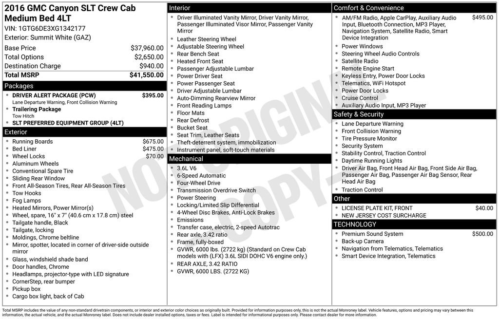 Used 2016 GMC Canyon SLT w/ Driver Alert Package AWD/4WD image 9