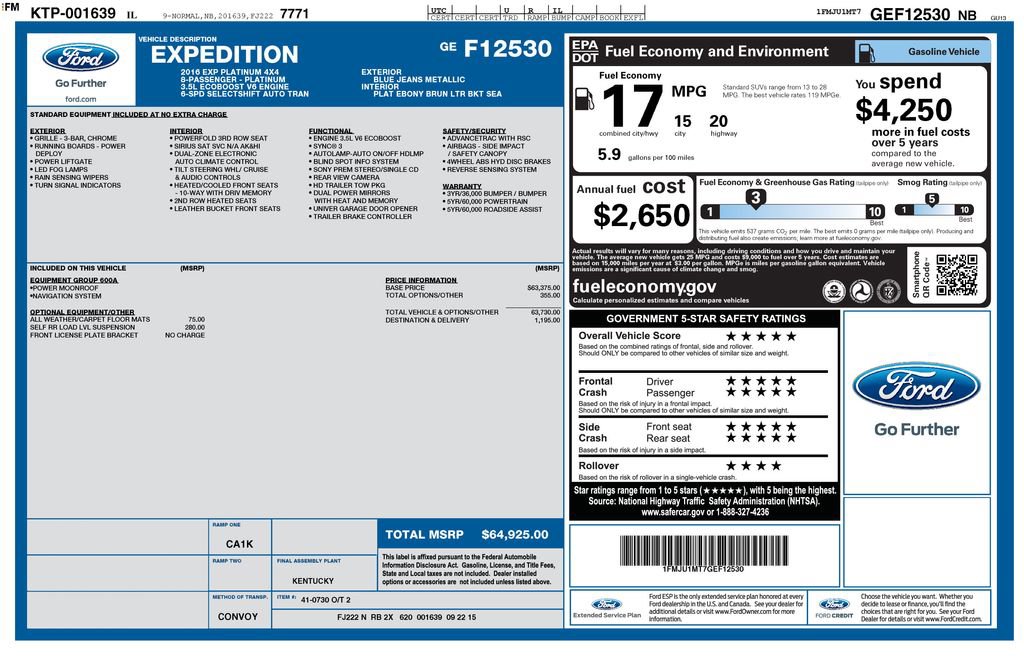 Used 2016 Ford Expedition Platinum AWD/4WD image 44