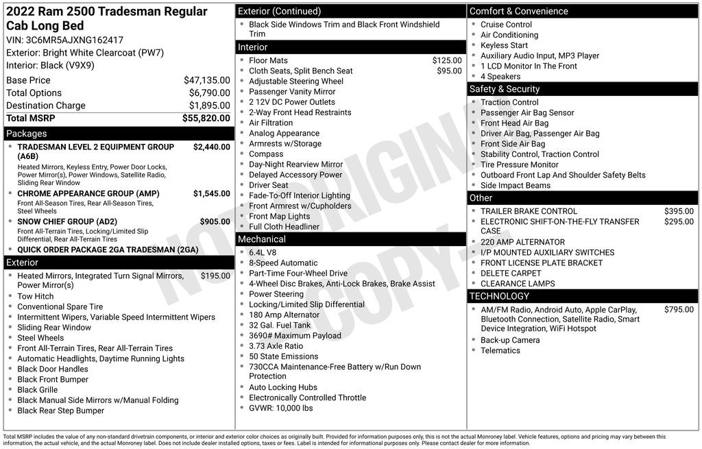 Used 2022 RAM 2500 Tradesman image 2