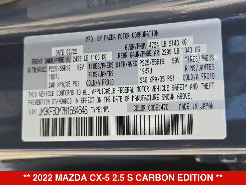 Used 2022 MAZDA CX-5 Carbon Edition AWD/4WD image 35