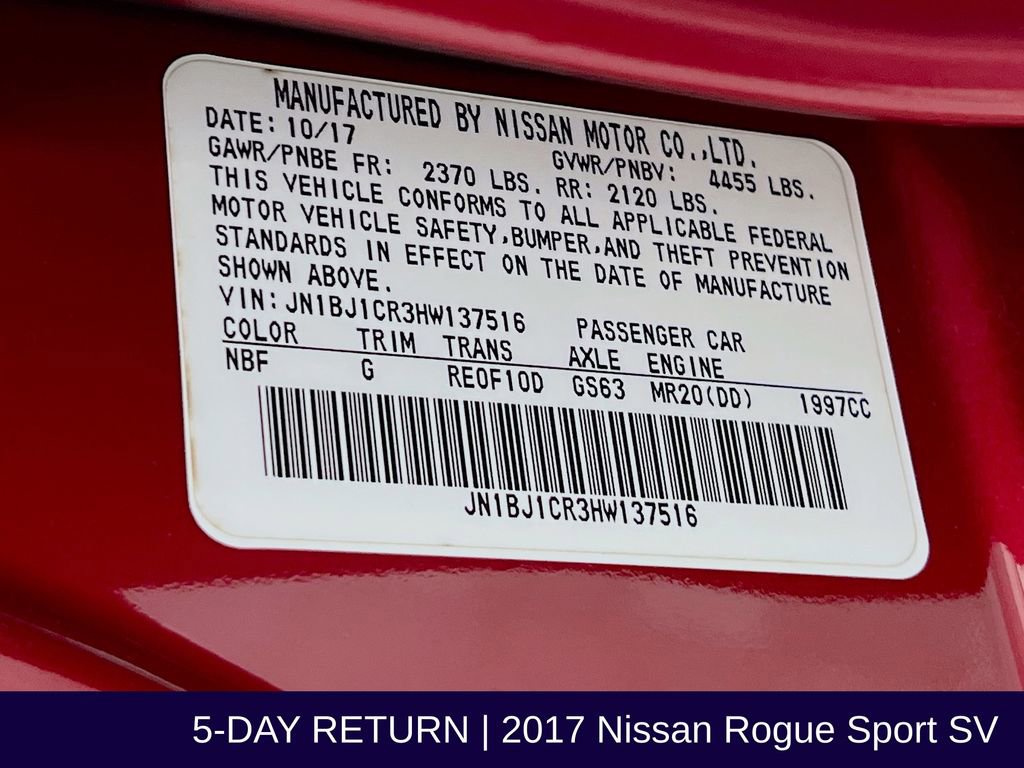 Used 2017 Nissan Rogue Sport SV w/ SV Premium Package AWD/4WD image 35