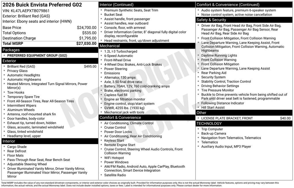 New 2026 Buick Envista Preferred FWD image 5