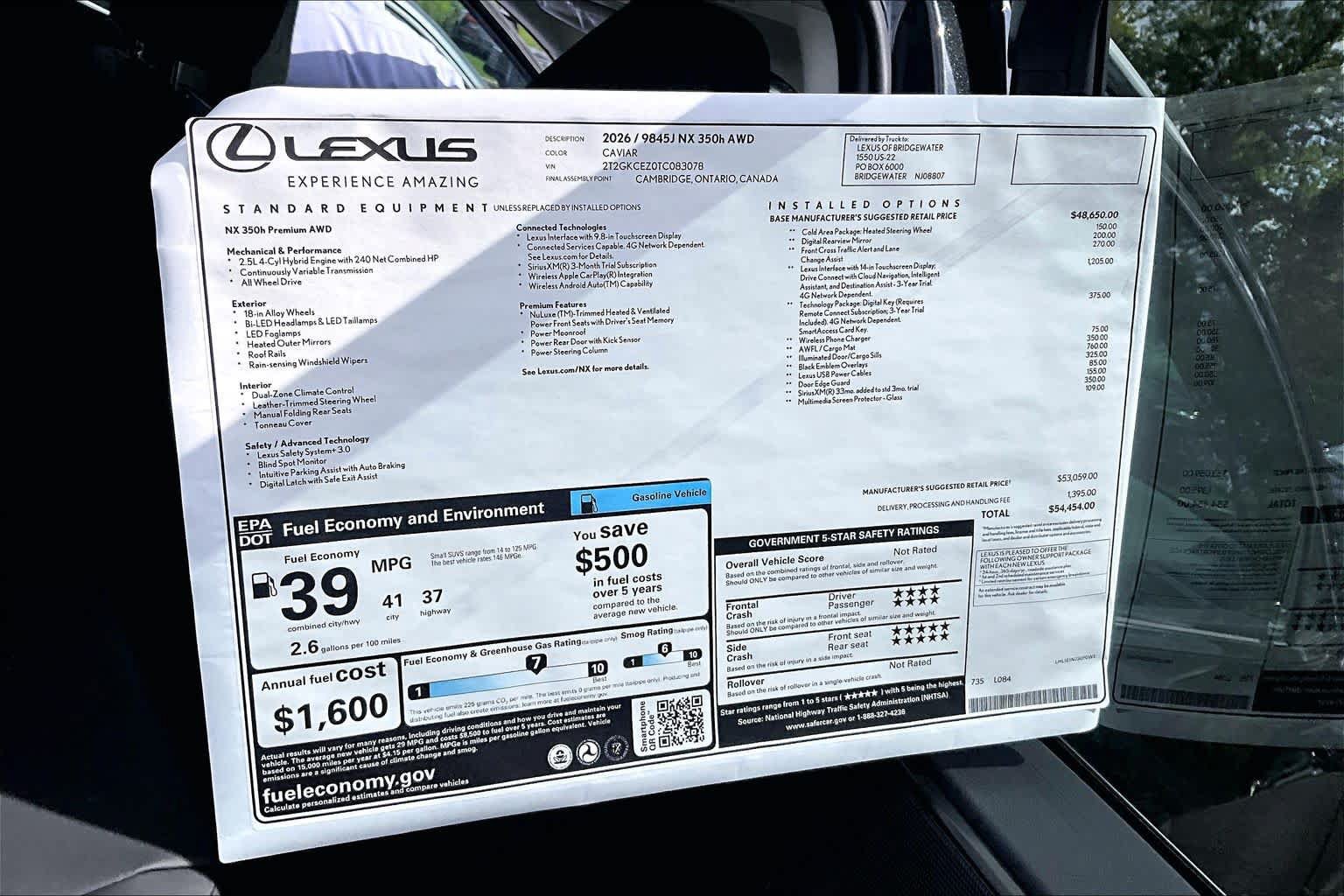 New 2026 Lexus NX 350h AWD w/ Accessory Package (K3) image 13