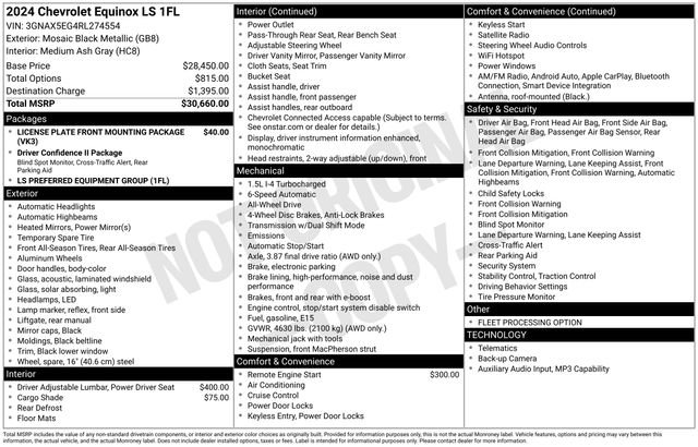 Used 2024 Chevrolet Equinox LS AWD/4WD image 3