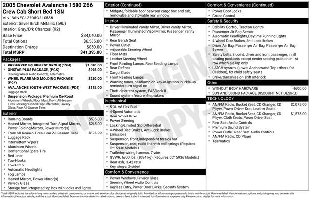 Used 2005 Chevrolet Avalanche Z66 w/ Preferred Equipment Group RWD image 17