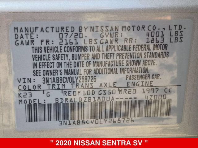 Used 2020 Nissan Sentra SV FWD image 41