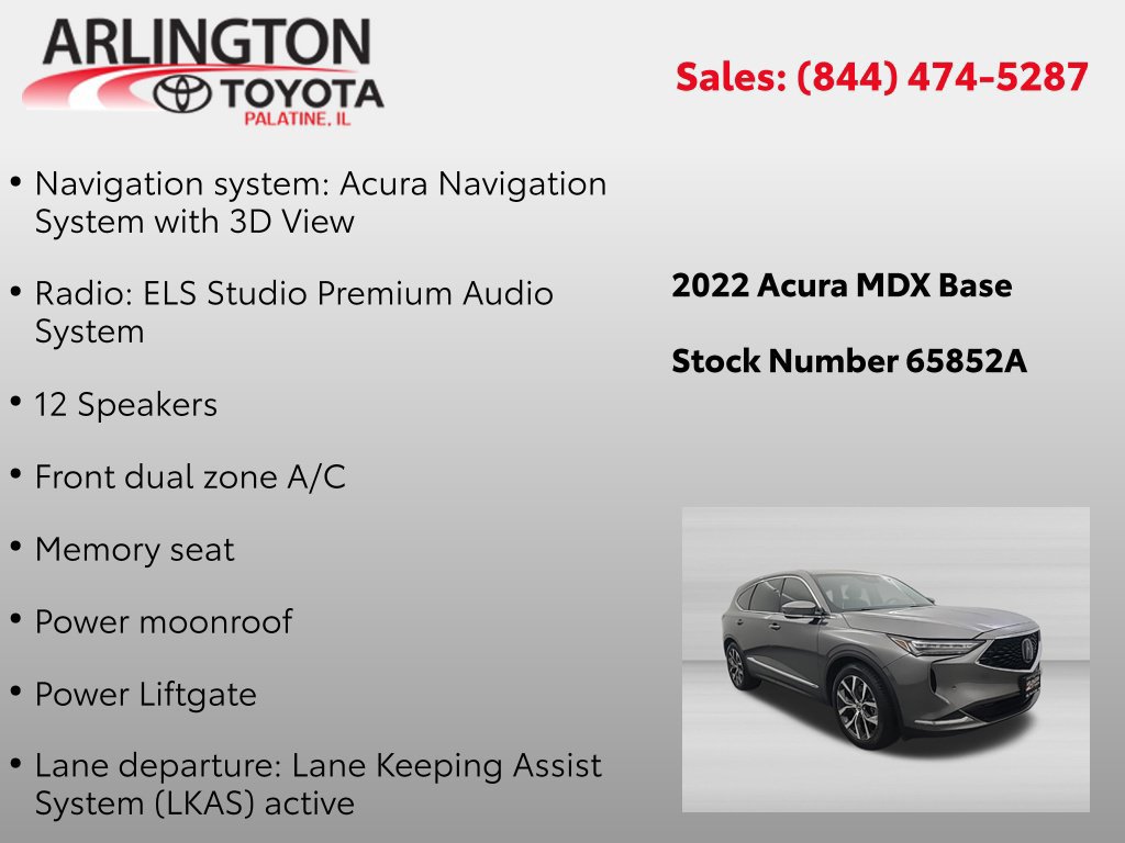 Used 2022 Acura MDX w/ Technology Package AWD/4WD image 2
